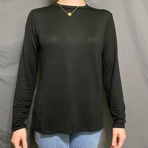 Banana Republic - Black Long Sleeve Luxespun Sweater Top with Silk (M)